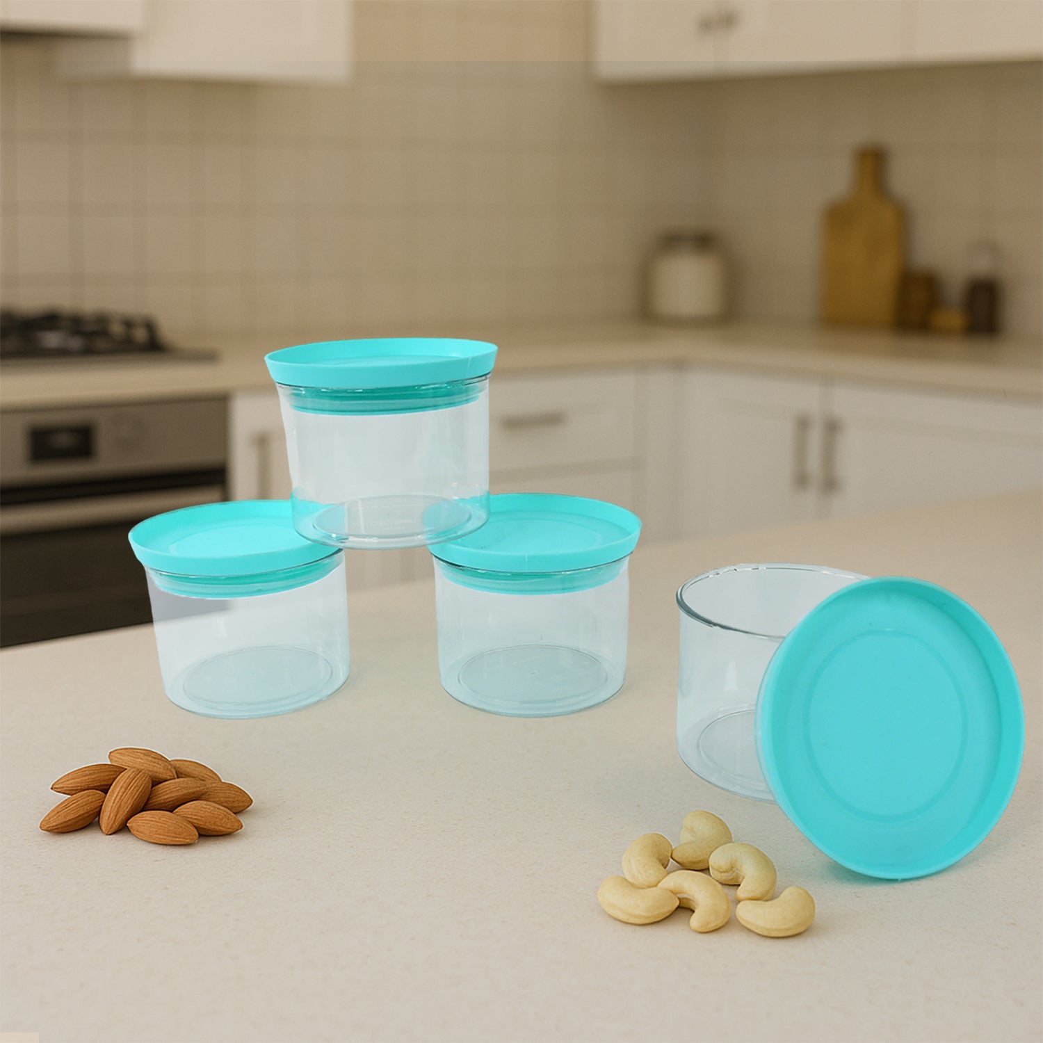Airtight Container Jar 4 Pc Set With Stylish Tray for Kitchen Unbreakable Jar Set for Multipurpose Storage ( Mukhwas Dani ) Airtight Container Jar 4 Pc Set With Stylish Tray for Kitchen Unbreakable Jar Set for Multipurpose Storage ( Mukhwas Dani )